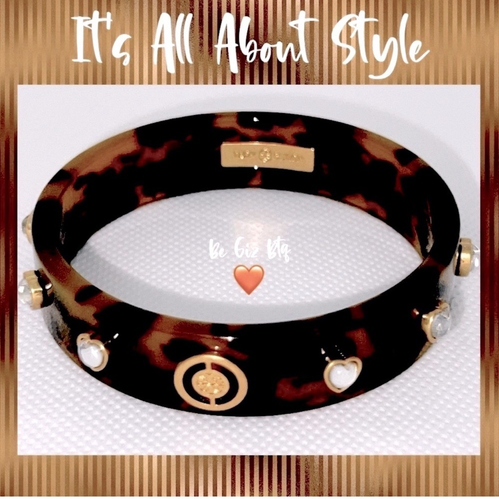 Authentic Tory Burch Split Circle & Hearts Resin … - image 2